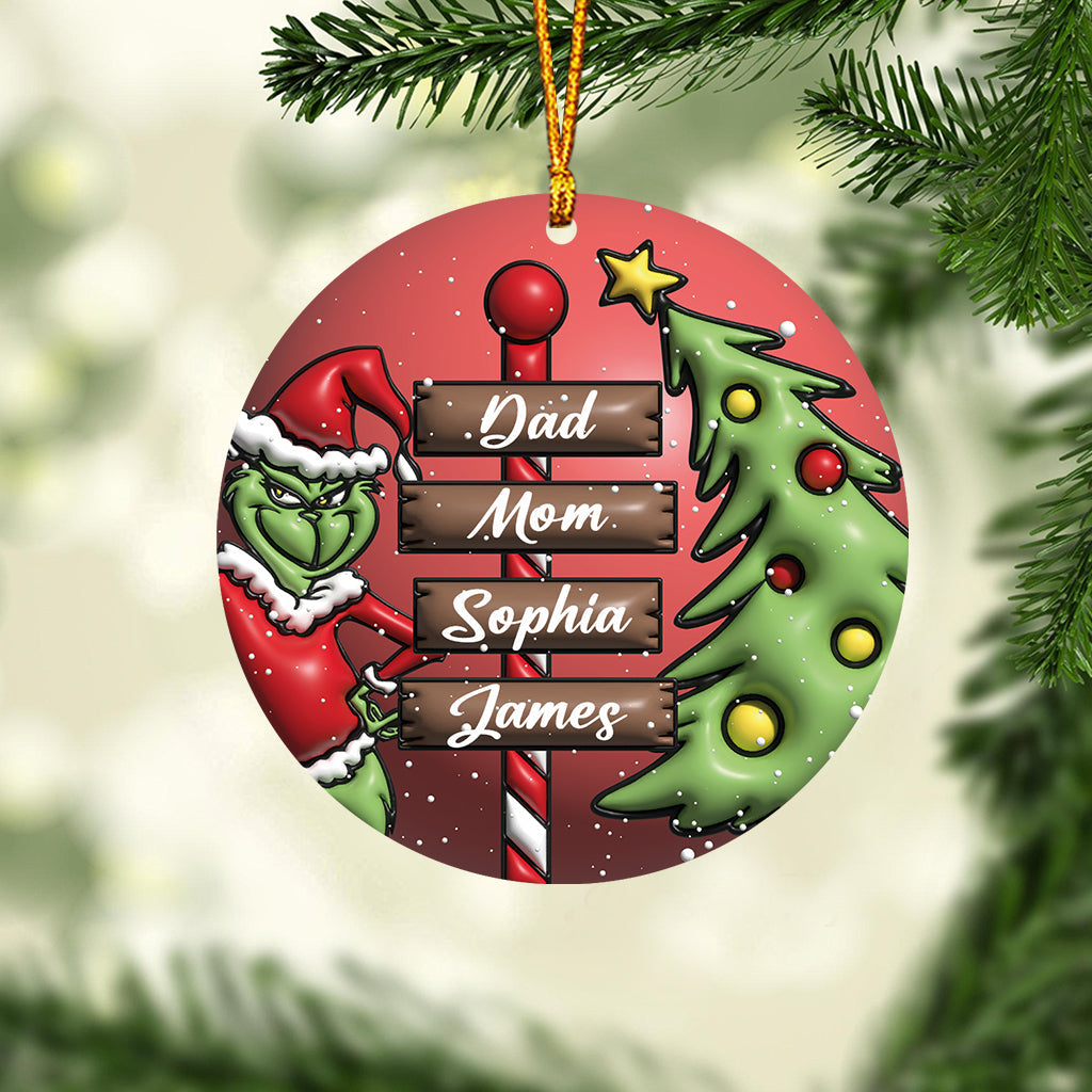 Personalized Merry Grinchmas Christmas Ornament Gift for Family Ornament GradoCreations