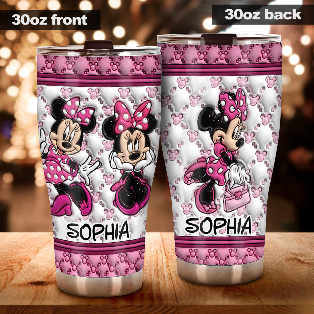 Personalized Pink Minnie Mouse Tumbler with Custom Name - Birthday Gift Tumbler GradoCreations