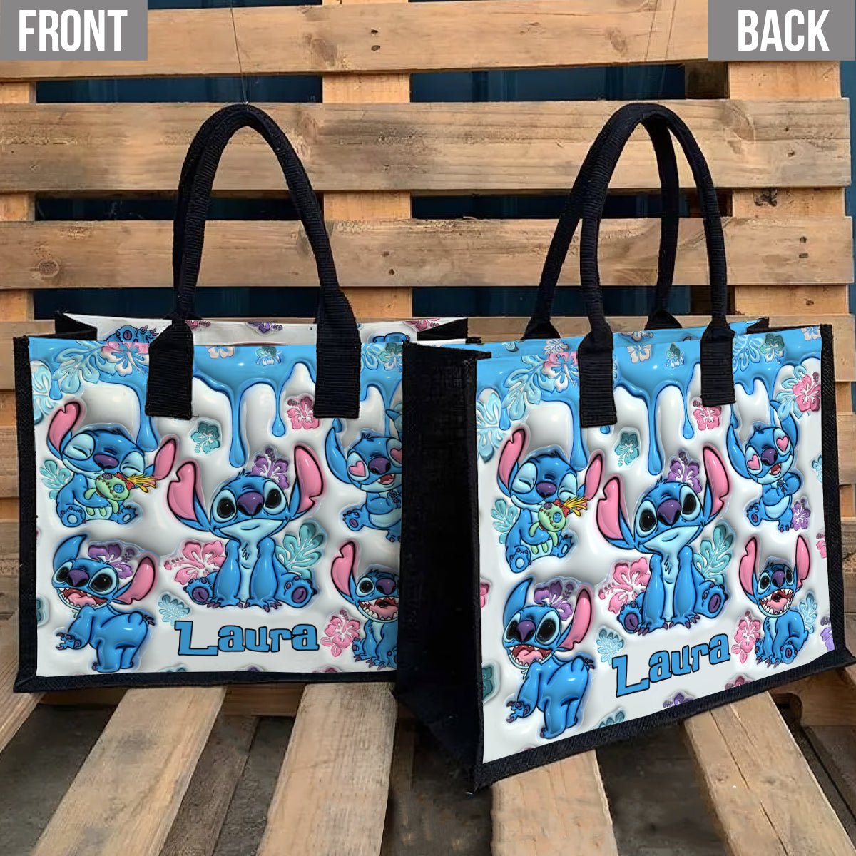 Personalized Ohana Canvas Tote Bag Custom Name Gift for Mom Canvas Tote Bag GradoCreations