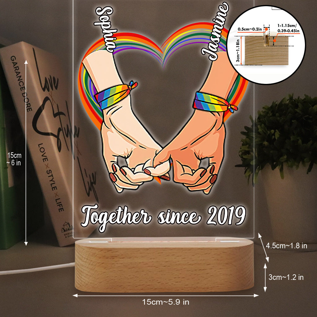 Personalized LGBT Support Shaped Plaque Light Base Gift Shaped Plaque Light Base GradoCreations