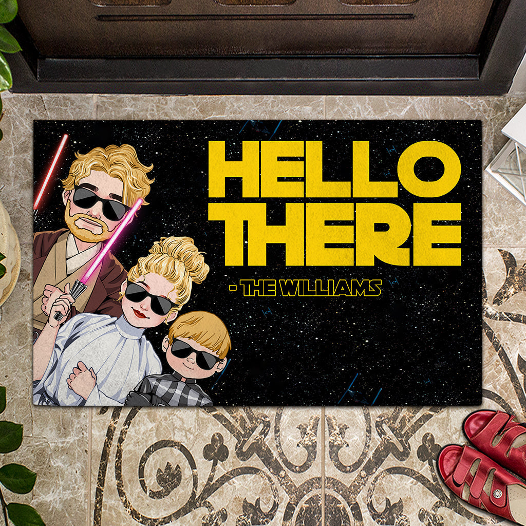 Personalized Family Doormat Custom Name Hello There Gift Doormat GradoCreations