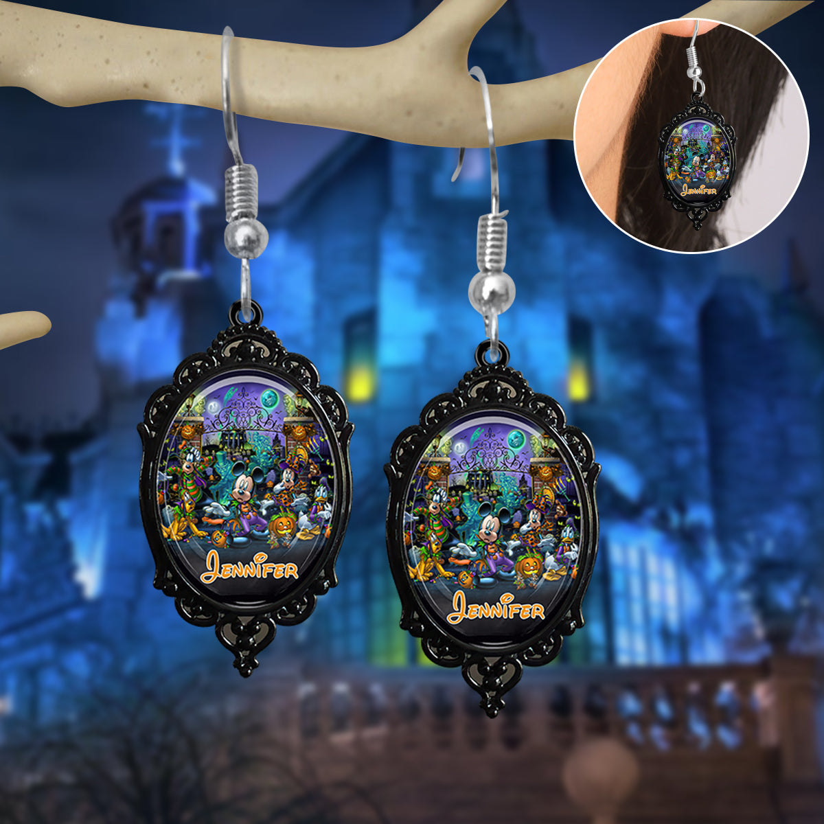 Personalized Halloween Themed Mouse Earrings Gift for Her Earrings GradoCreations