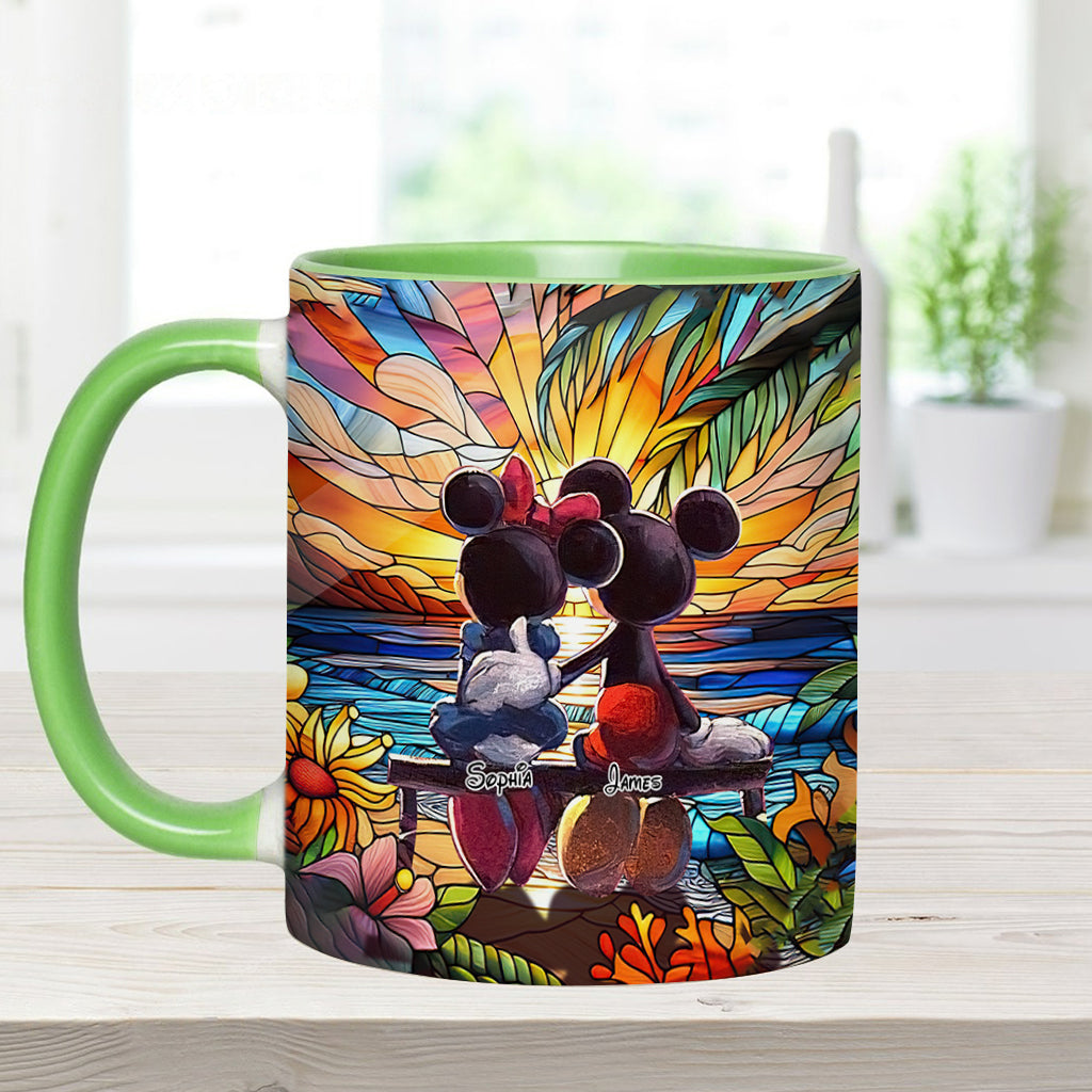 Personalized Sunset Accent Mug Custom Name Gift for Couples Accent Mug GradoCreations