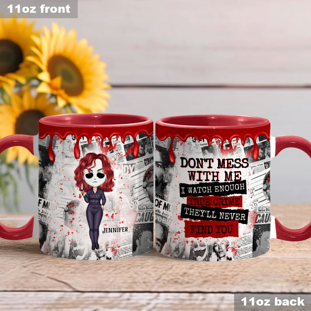 Personalized Accent Mug with Unique True Crime Design Accent Mug GradoCreations