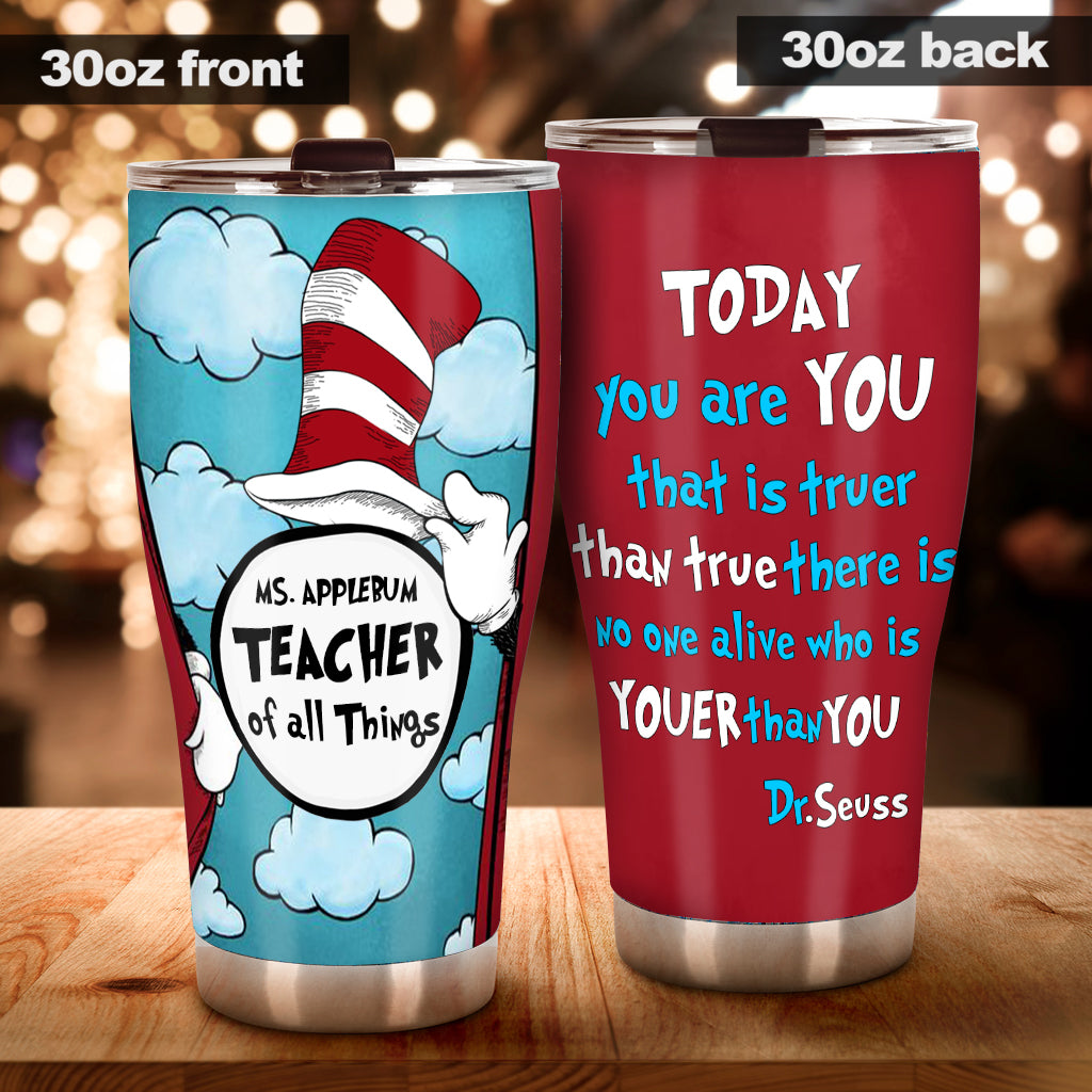 Personalized Teacher Tumbler Custom Name Gift for Teacher Tumbler GradoCreations