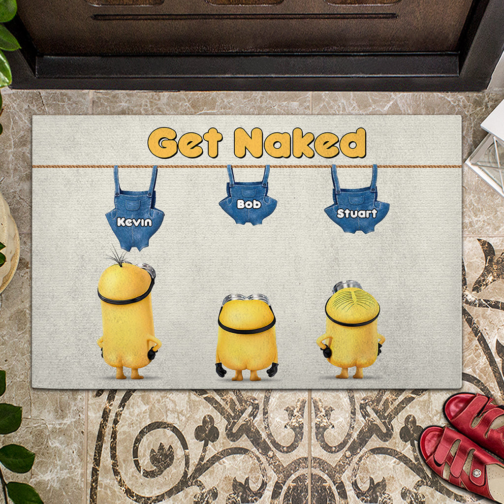 Personalized Get Naked Doormat with Custom Names | Fun Gift for Family Doormat GradoCreations