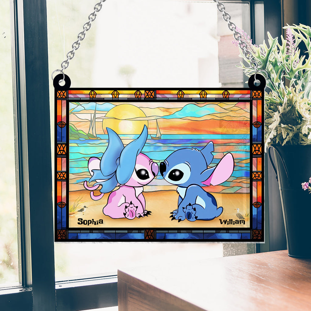 Personalized Ohana Window Hanging Suncatcher Ornament Gift Window Hanging Suncatcher Ornament GradoCreations