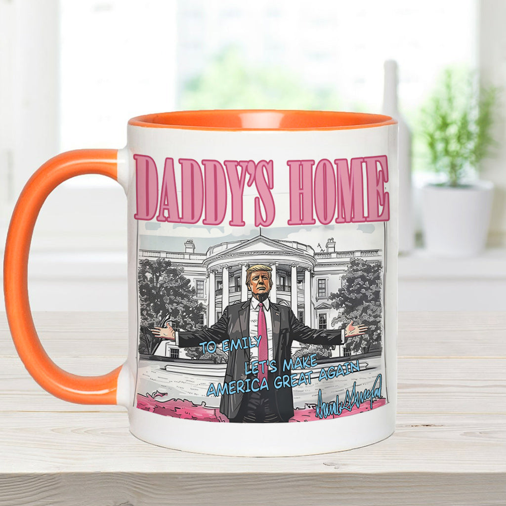 Personalized Two-Tone Accent Mug Custom Name Gift for Dad Accent Mug GradoCreations