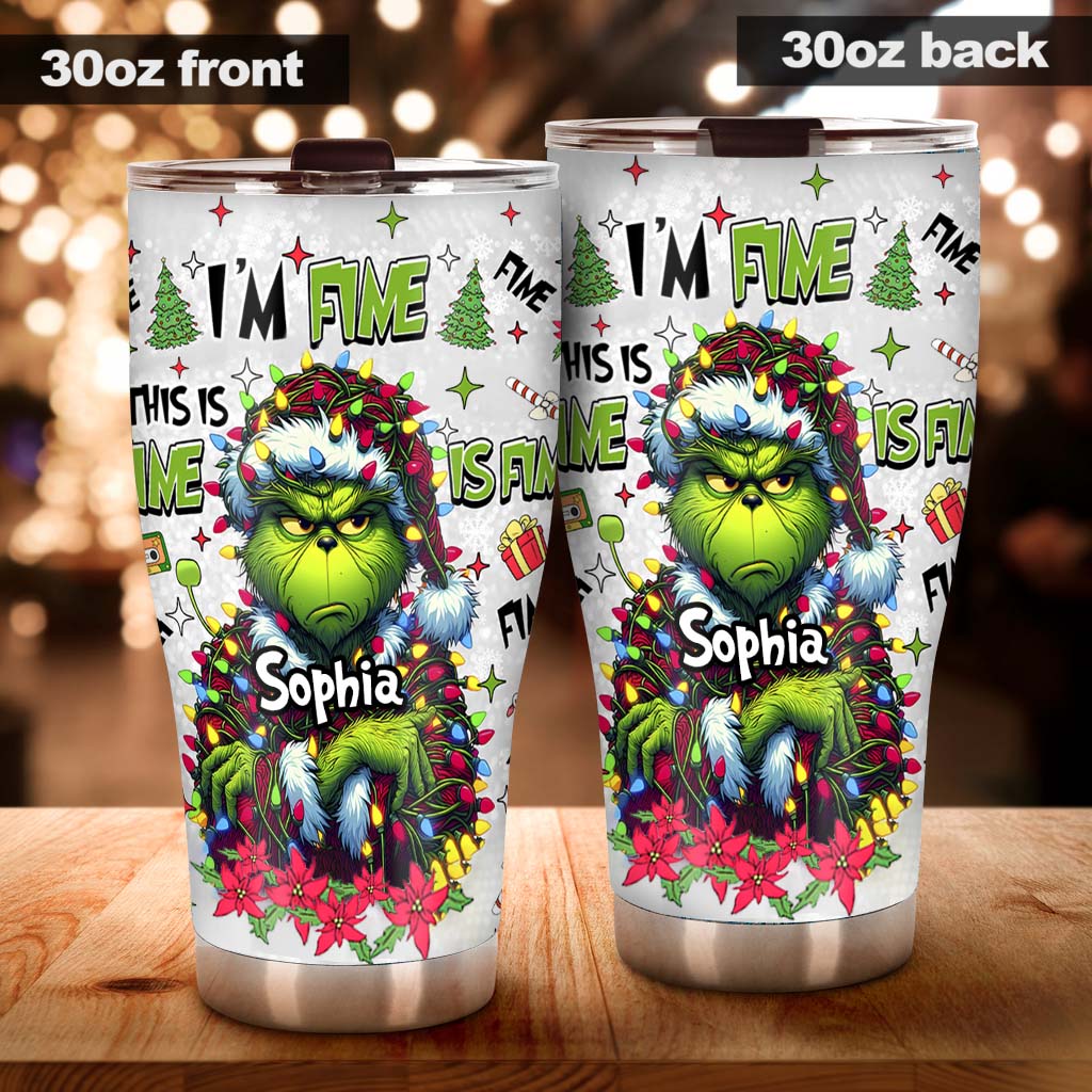 Personalized Grinch Tumbler Christmas Gift for Mom with Name Tumbler GradoCreations