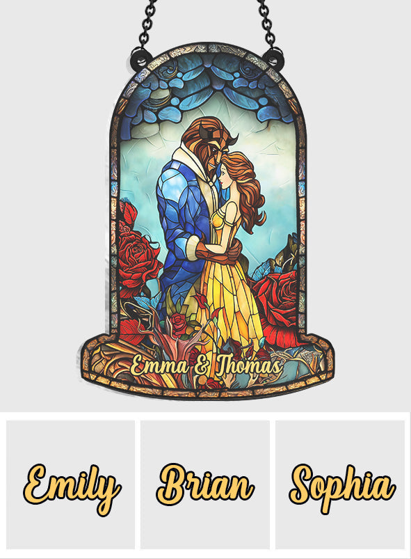 Personalized Couple Suncatcher Ornament Gift for Home Decor Window Hanging Suncatcher Ornament GradoCreations