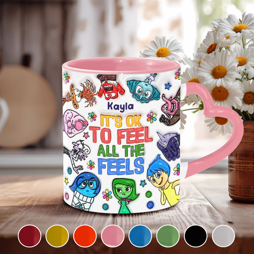 Personalized Heart Handle Mug Custom Name Gift for Mom Heart Handle Mug GradoCreations