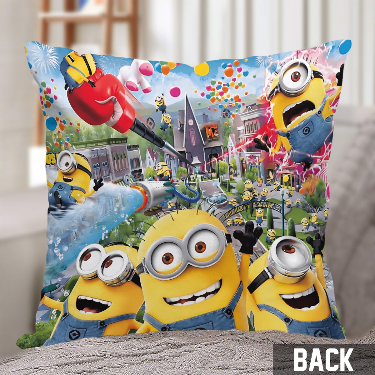 Personalized Minion Throw Pillow Custom Name Gift for Kids Throw Pillow GradoCreations