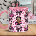 Personalized Pink Halloween Accent Mug with Custom Name Accent Mug GradoCreations