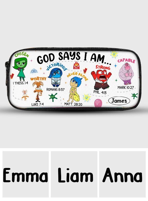 Personalized God Says I Am Pencil Case with Custom Name Gift for Kids Pencil Case GradoCreations