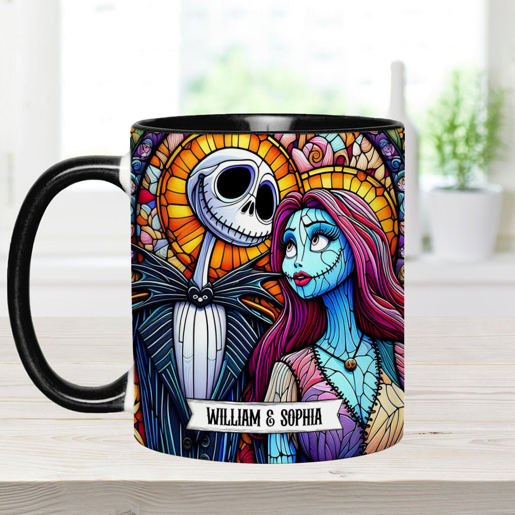 Personalized Jack and Sally Accent Mug Custom Couples Gift Accent Mug GradoCreations