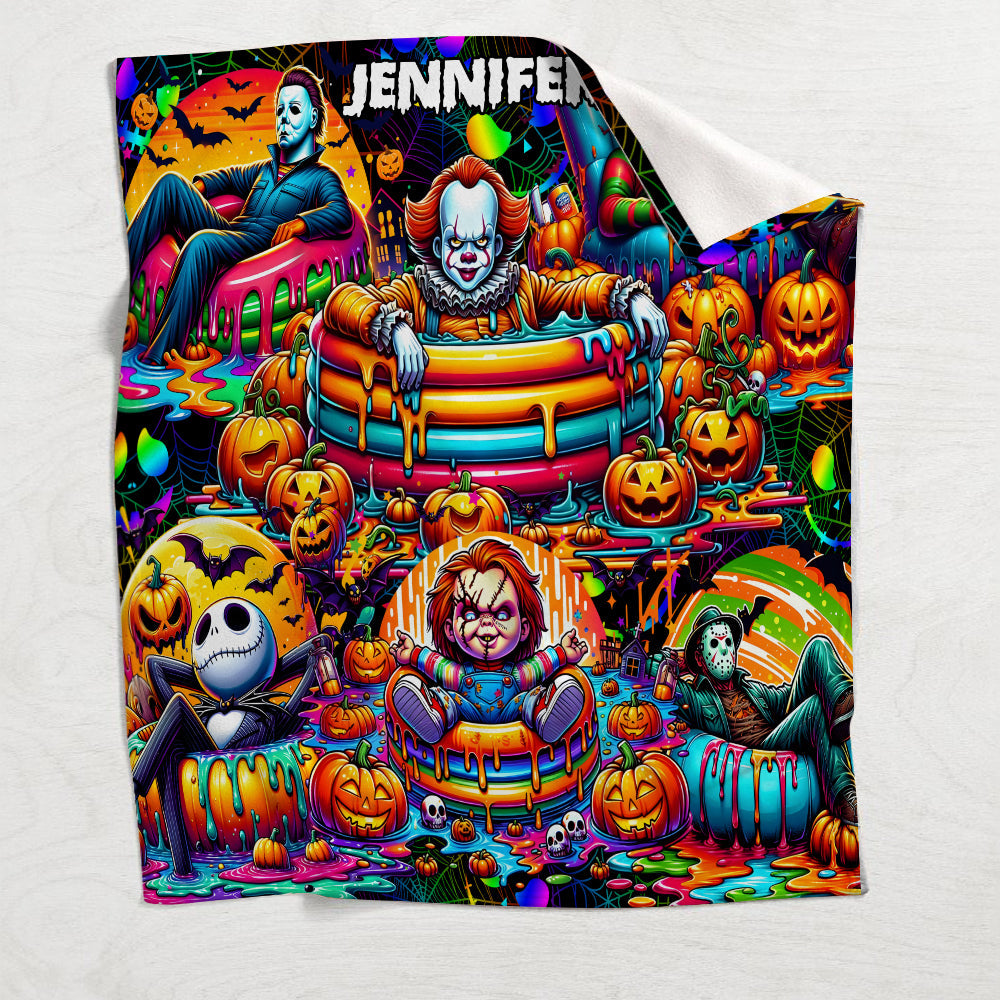 Personalized Halloween Blanket Custom Name Cozy Gift for Friends Blanket GradoCreations
