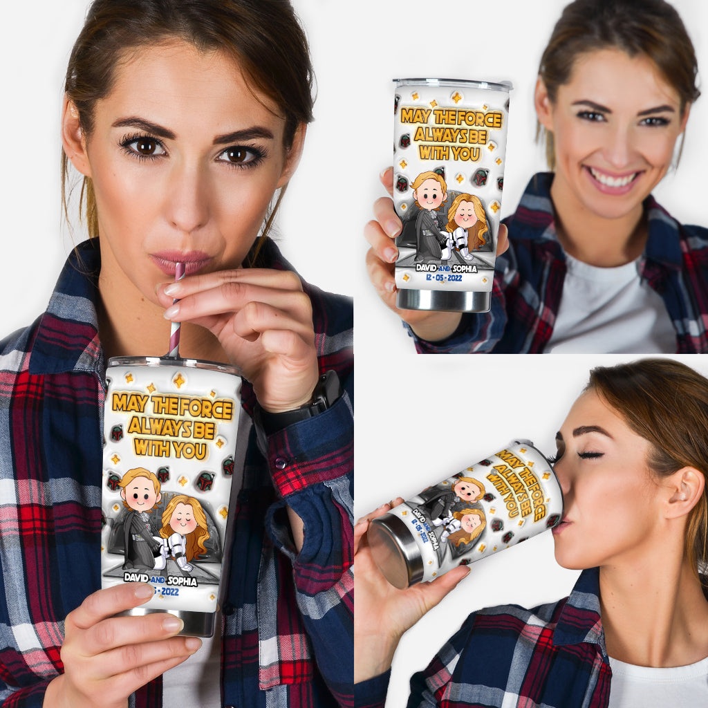 Personalized Star Wars Tumbler with Custom Names for Couples Tumbler GradoCreations