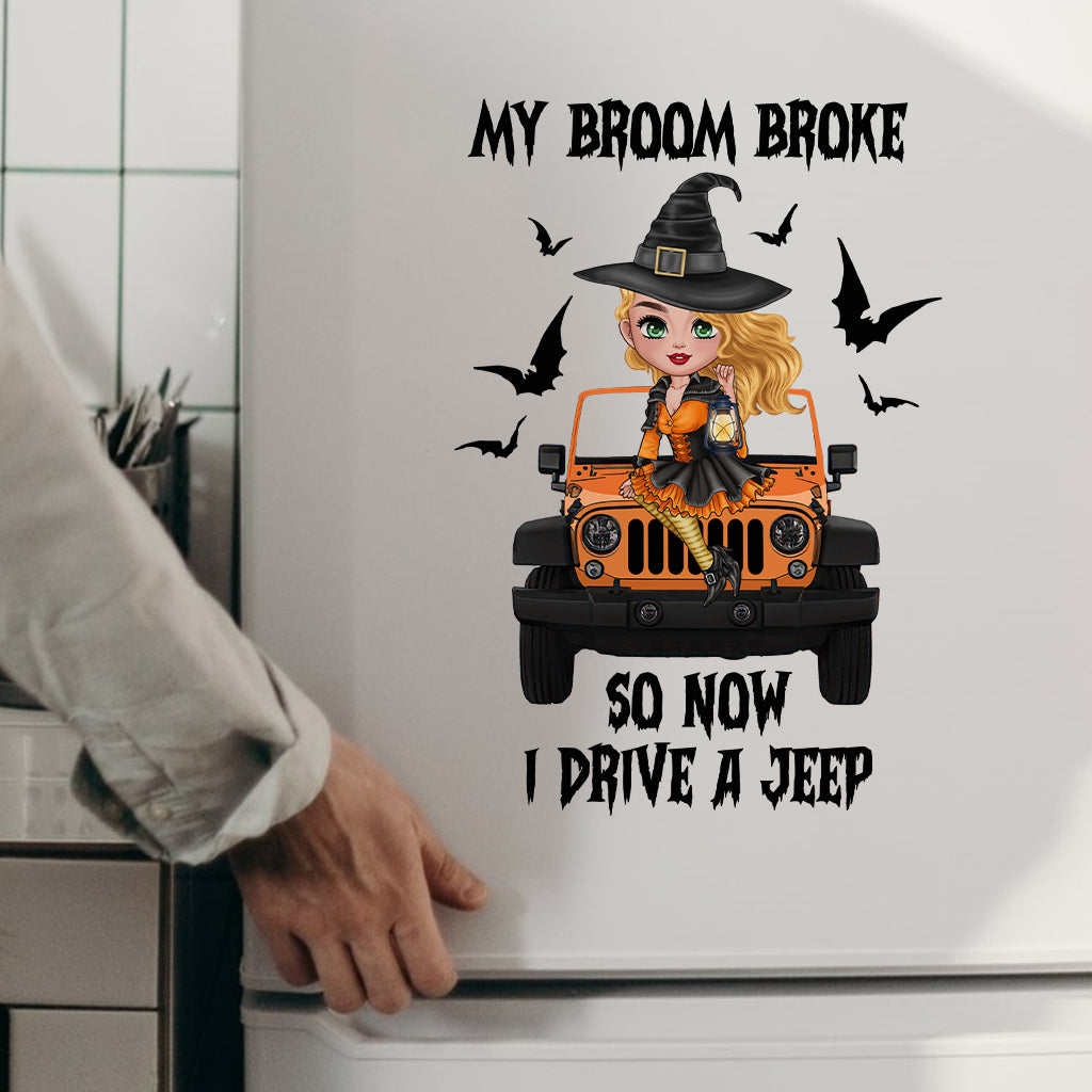 Personalized Witch Decal for Car, Jeep, Halloween Gift Decal Full GradoCreations