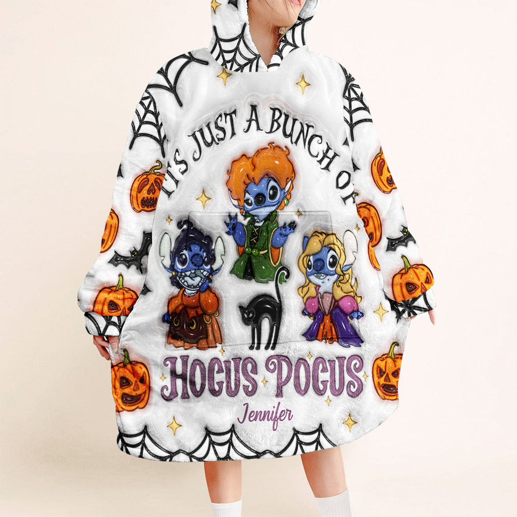 Personalized Halloween Blanket Hoodie Custom Name Soft and Cozy Blanket Hoodie GradoCreations