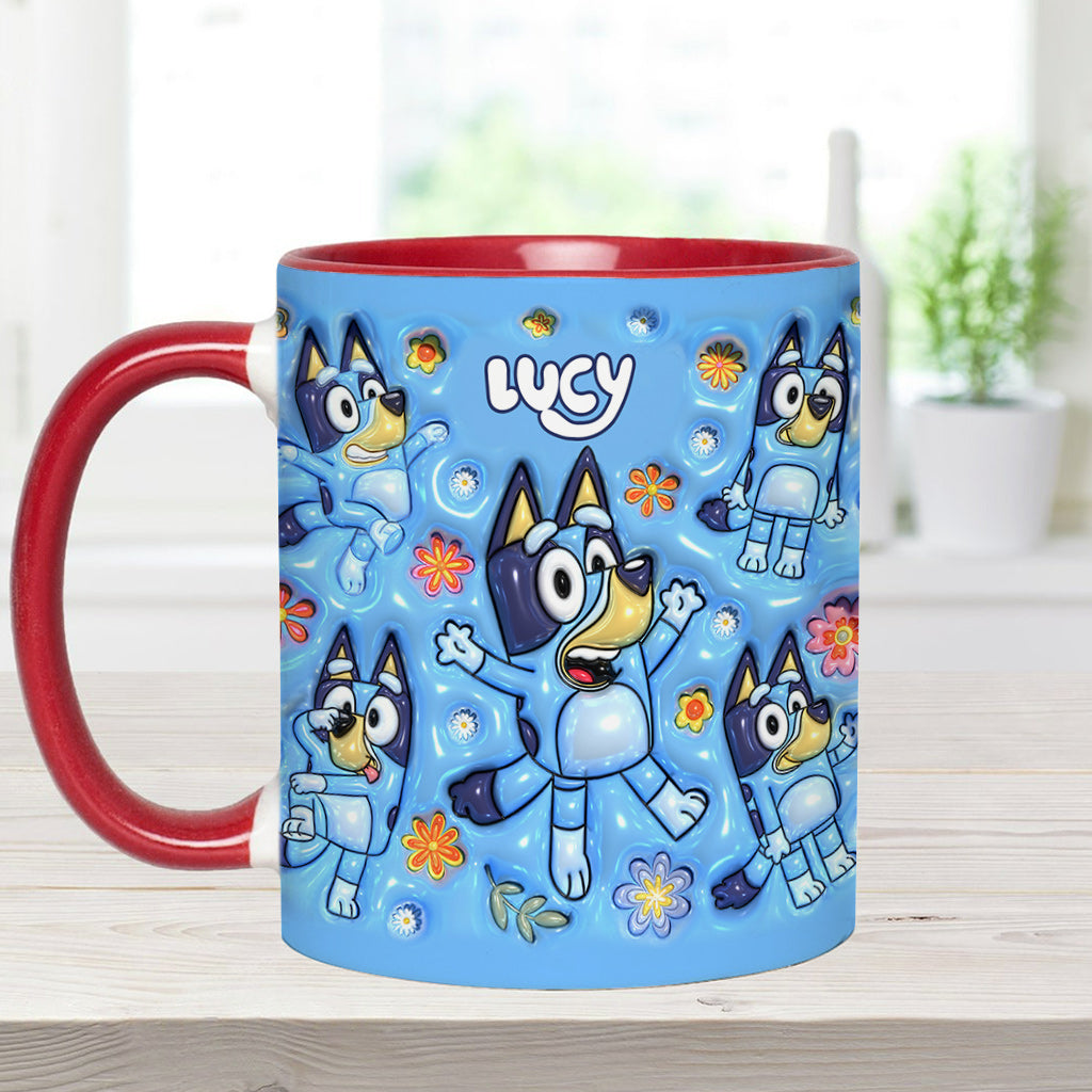 Personalized Dog Accent Mug Custom Name Unique Gift for Kids Accent Mug GradoCreations