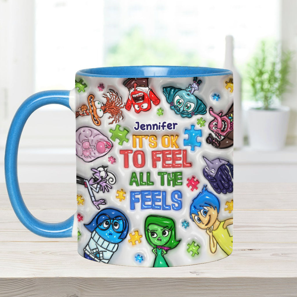 Personalized Autism Awareness Accent Mug for Kids | Custom Name Gift Accent Mug GradoCreations