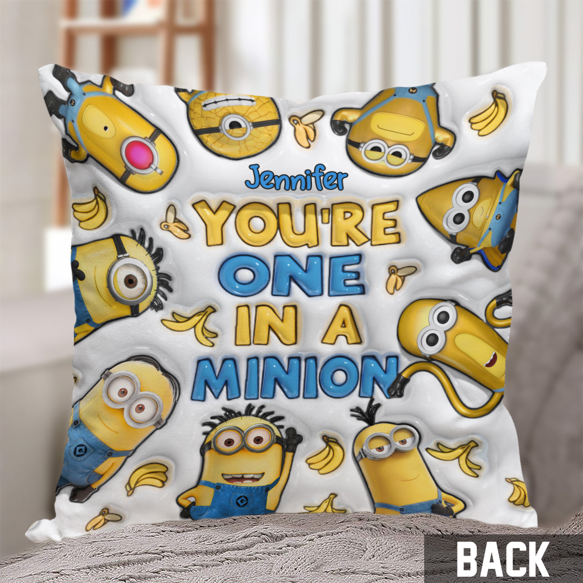 Personalized You're One In A Minion Throw Pillow Gift Throw Pillow GradoCreations