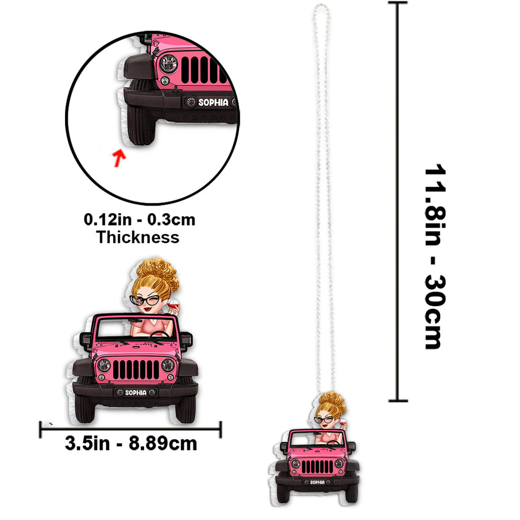 Personalized Acrylic Car Ornament Custom Name Gift for Her One-sided Custom Shaped Car Ornament GradoCreations