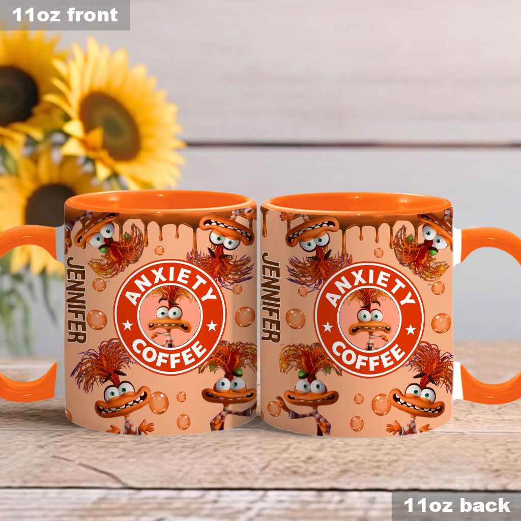 Personalized Accent Mug Custom Name Anxiety Coffee Gift Accent Mug GradoCreations