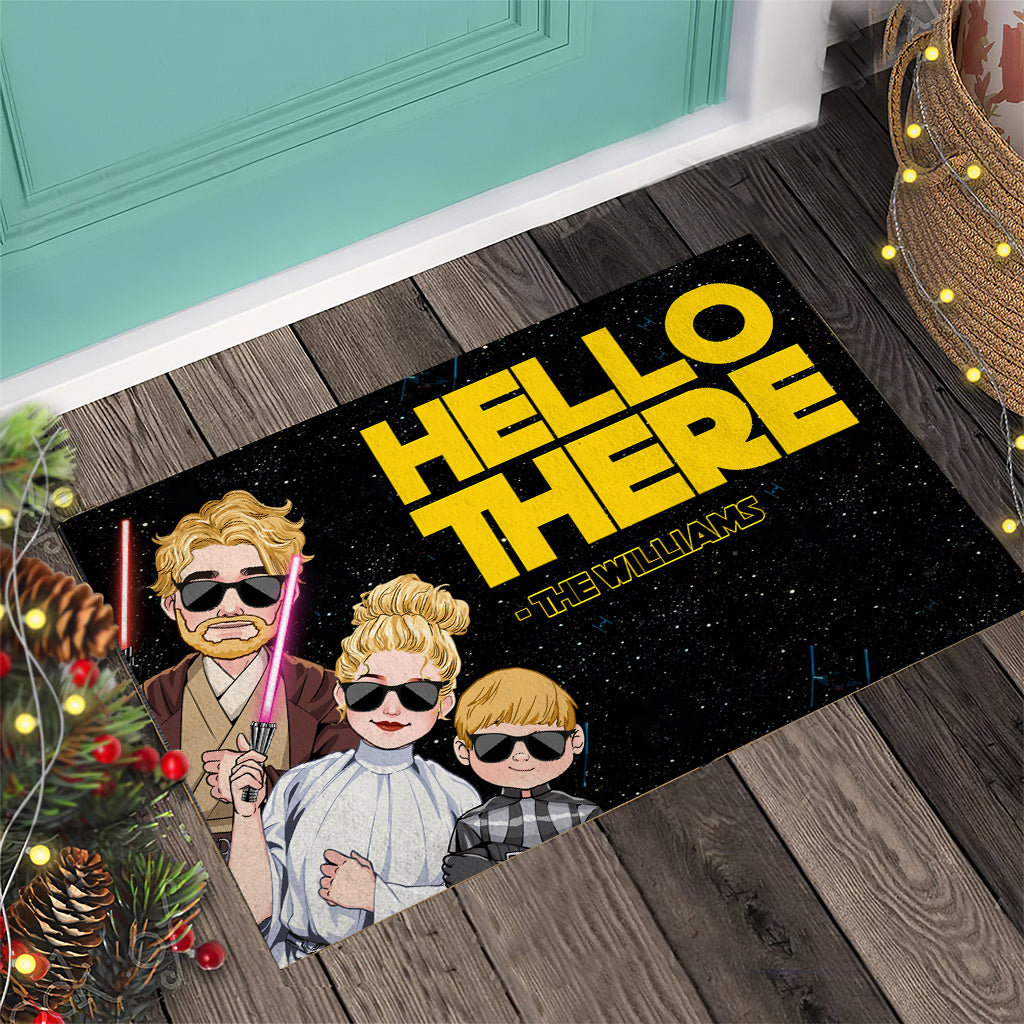Personalized Family Doormat Custom Name Hello There Gift Doormat GradoCreations