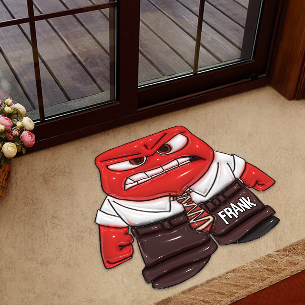 Personalized Emotion-Themed Shaped Doormat Custom Name Gift Shaped Doormat GradoCreations