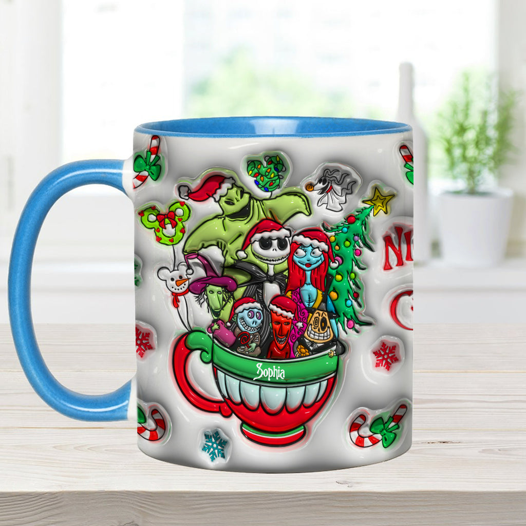Personalized Merry Grinchmas Accent Mug with Custom Name for Holiday Gifts Accent Mug GradoCreations