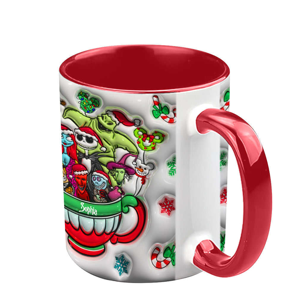 Personalized Merry Grinchmas Accent Mug with Custom Name for Holiday Gifts Accent Mug GradoCreations
