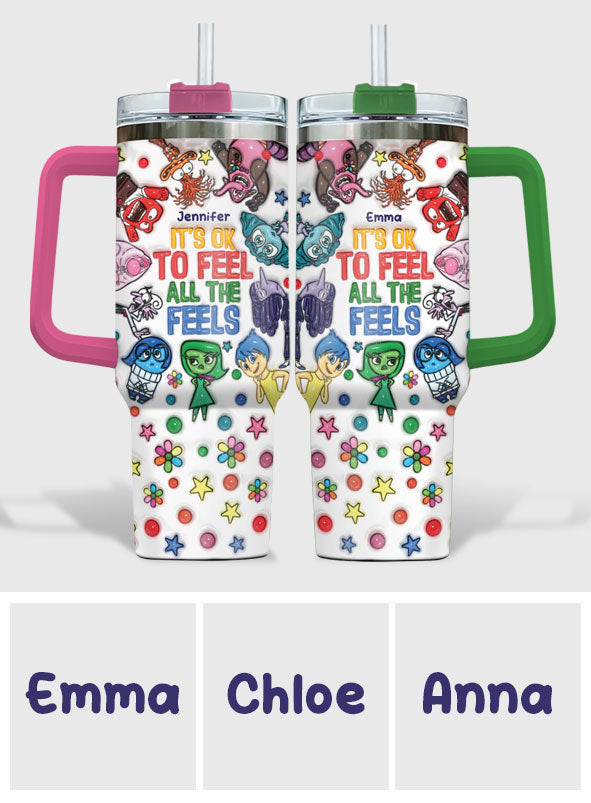 Personalized Insulated Tumbler with Handle - Custom Name Gift for Kids Tumbler With Handle GradoCreations