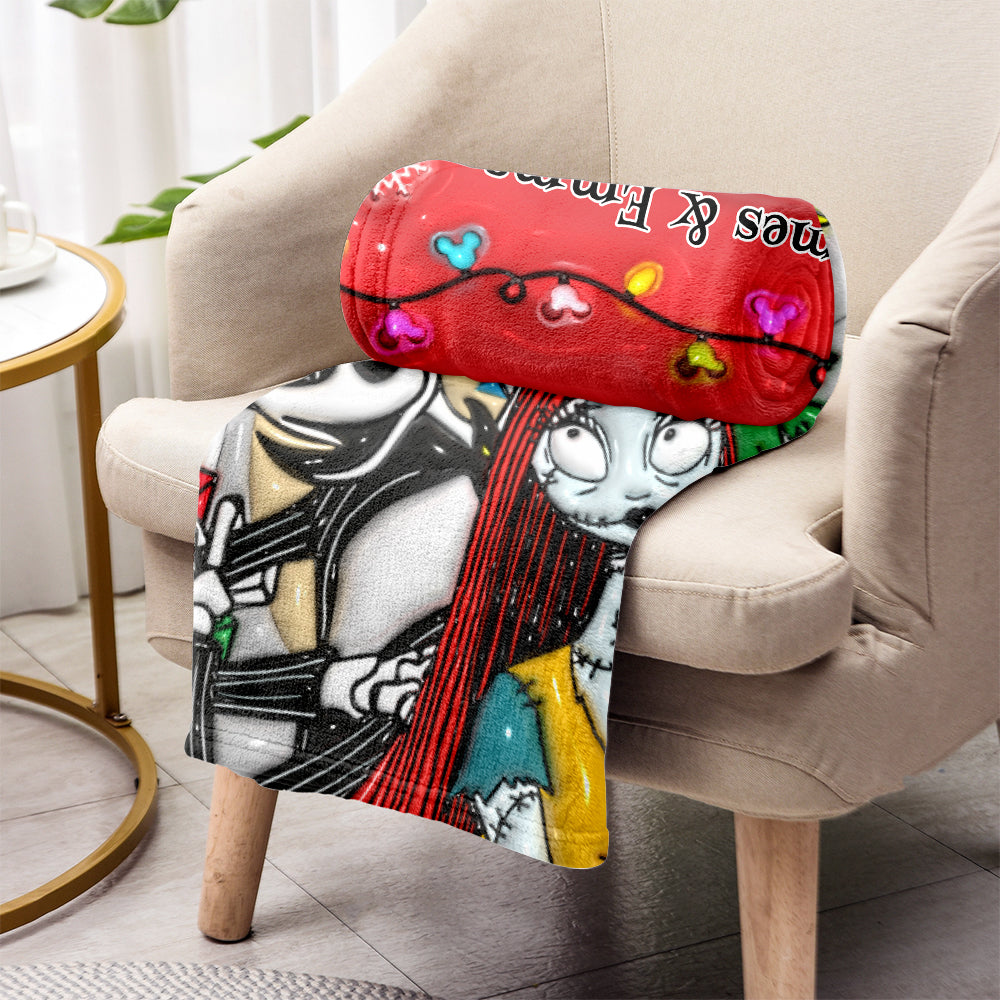 Personalized Nightmare Before Christmas Blanket Custom Name Gift Blanket GradoCreations