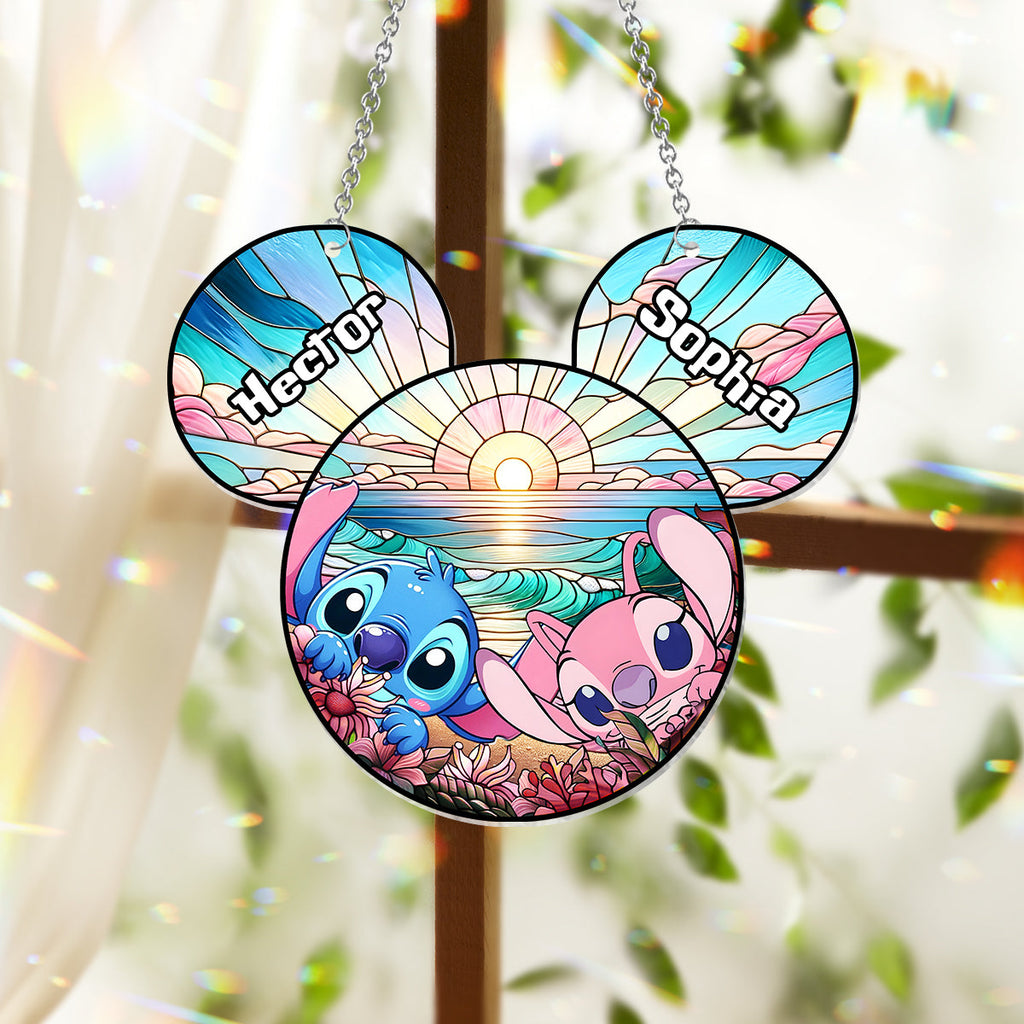 Personalized Ohana Suncatcher Ornament Custom Names Gift Window Hanging Suncatcher Ornament GradoCreations