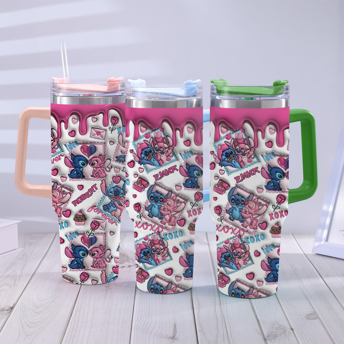 Personalized Ohana Tumbler With Handle Custom Gift for Couples Tumbler With Handle GradoCreations