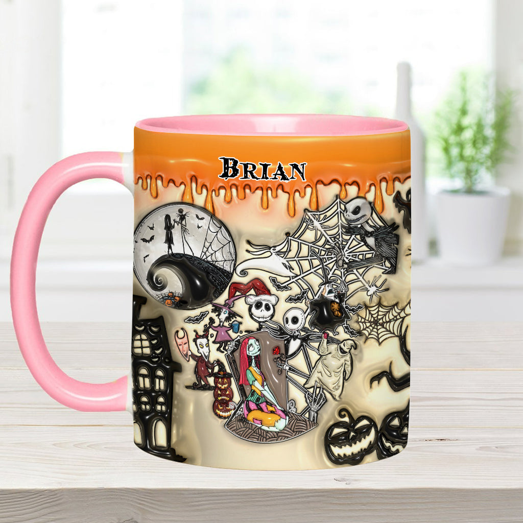 Personalized Halloween Accent Mug Custom Name Gift Idea Accent Mug GradoCreations