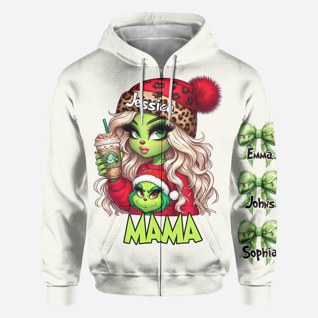 Personalized Grinchy Christmas All Over Shirt Gift for Mom All Over Shirt GradoCreations