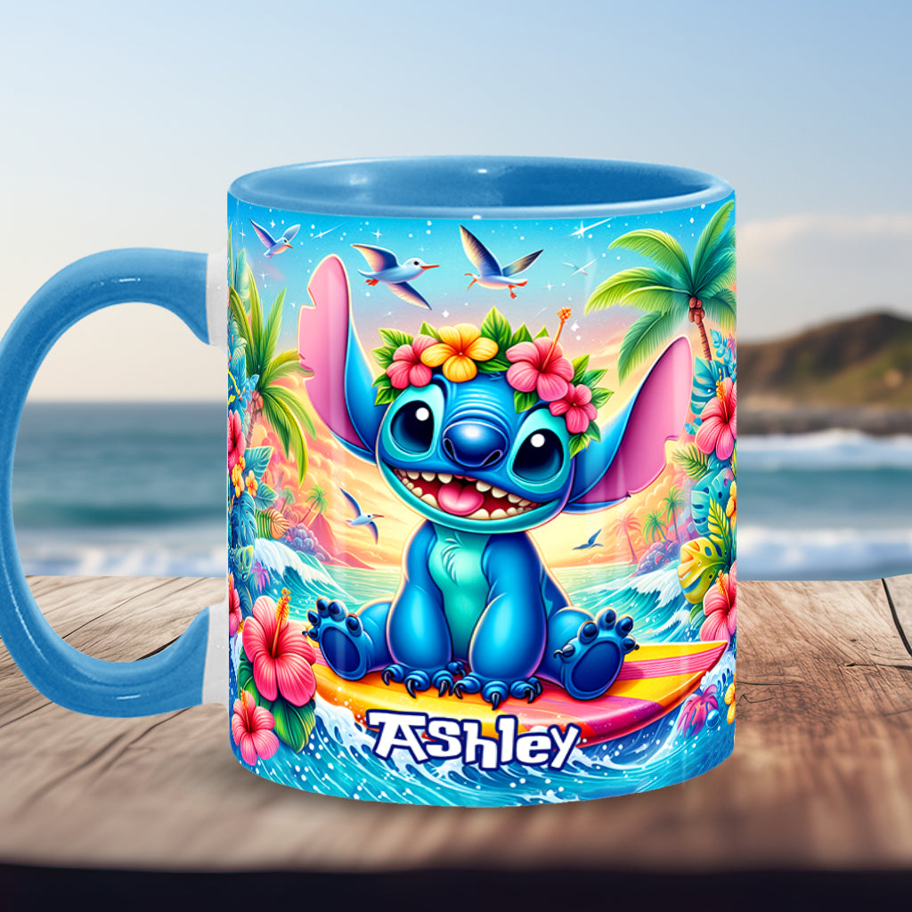 Personalized Ohana Accent Mug Custom Name Tropical Gift Accent Mug GradoCreations