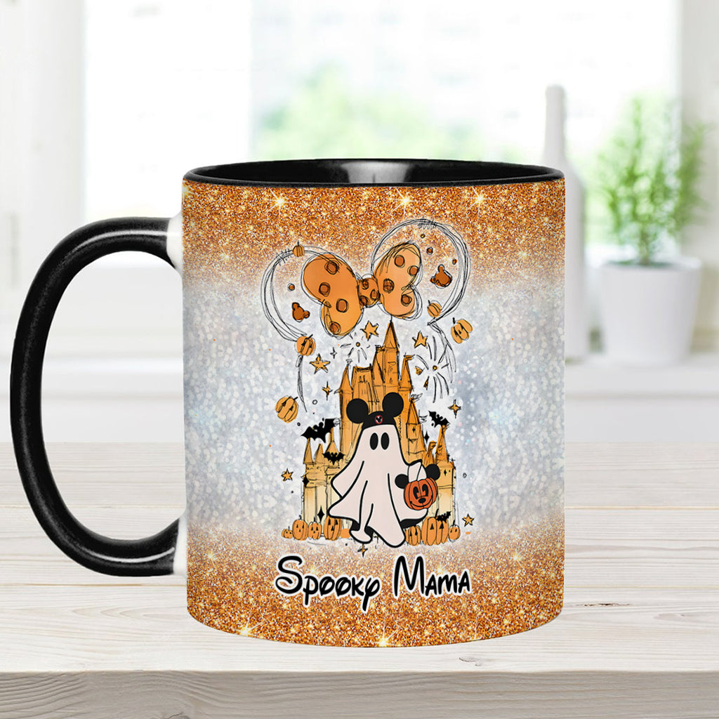 Personalized Spooky Mama Halloween Accent Mug Gift for Mom Accent Mug GradoCreations