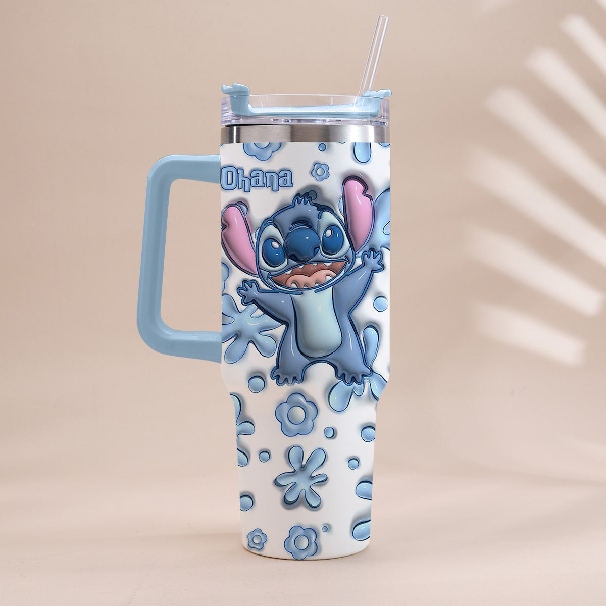 Personalized Ohana Tumbler with Handle Custom Design Gift Tumbler With Handle GradoCreations