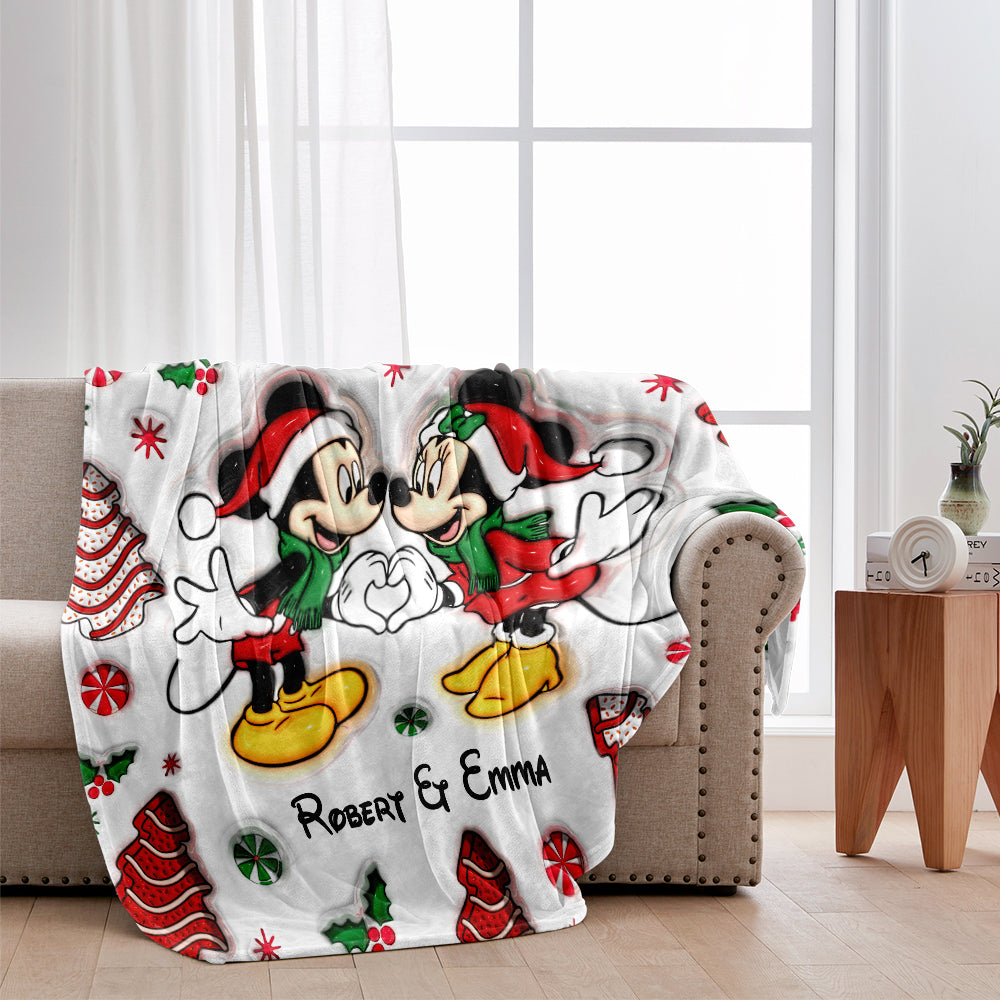 Personalized Christmas Mouse Blanket Gift for Family Blanket GradoCreations
