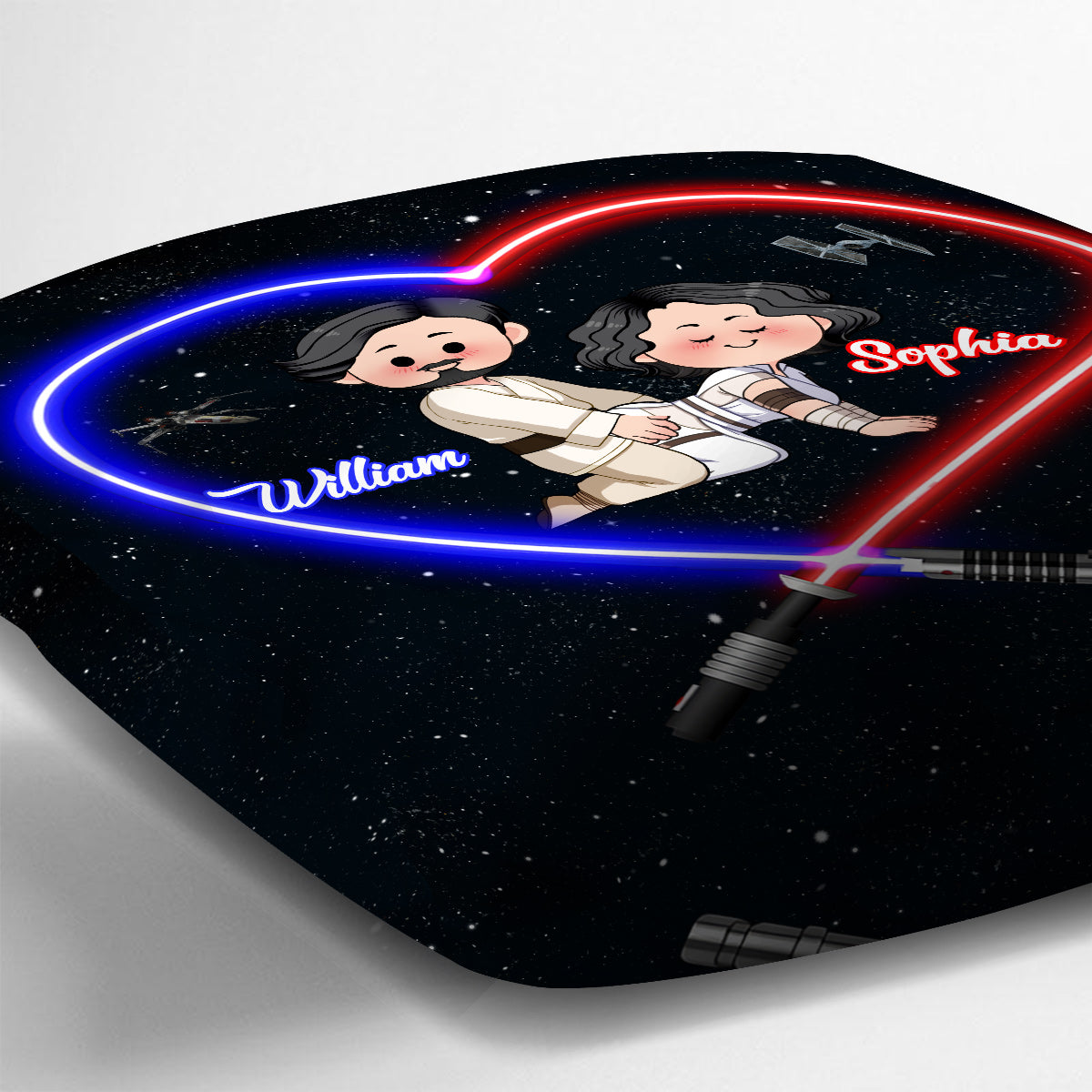 Personalized Star Wars Throw Pillow Custom Names Gift for Couples Throw Pillow GradoCreations