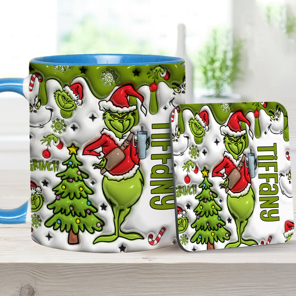 Personalized Grinch Accent Mug Custom Name Gift for Christmas Accent Mug GradoCreations