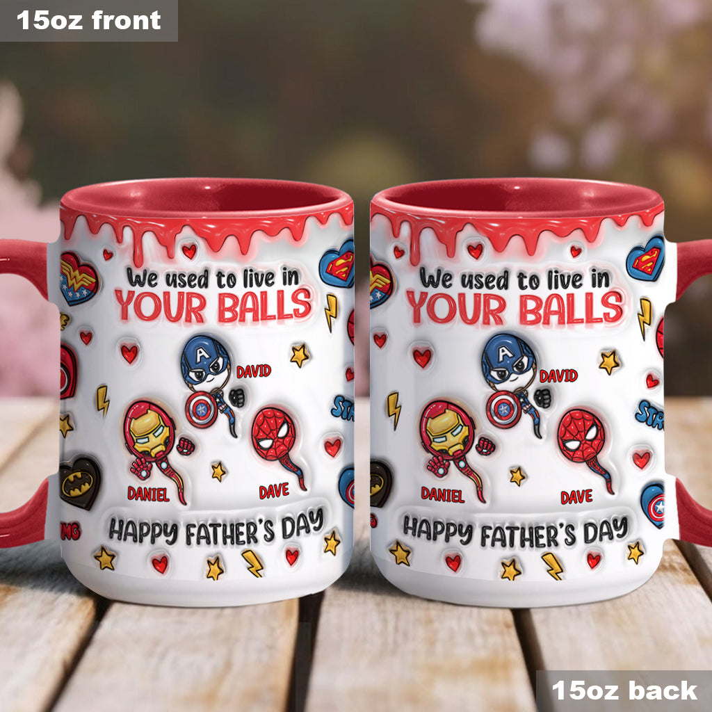 Personalized Superhero Accent Mug Custom Name Gift for Dad Accent Mug GradoCreations
