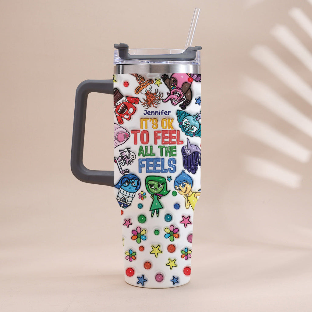 Personalized Insulated Tumbler with Handle - Custom Name Gift for Kids Tumbler With Handle GradoCreations