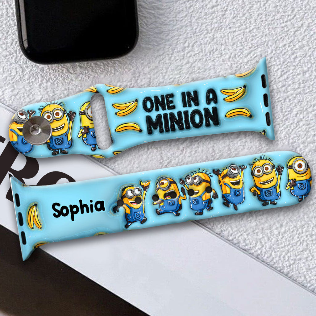 Personalized Silicone Apple Watch Band One In A Minion Gift Apple Watch Band GradoCreations