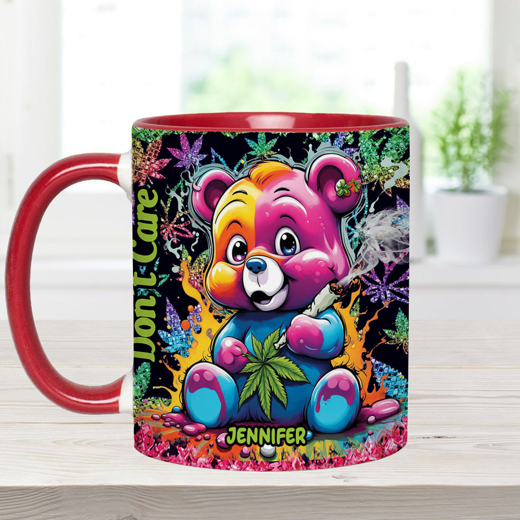 Personalized Don't Care Bear Weed Accent Mug Custom Name Gift Accent Mug GradoCreations