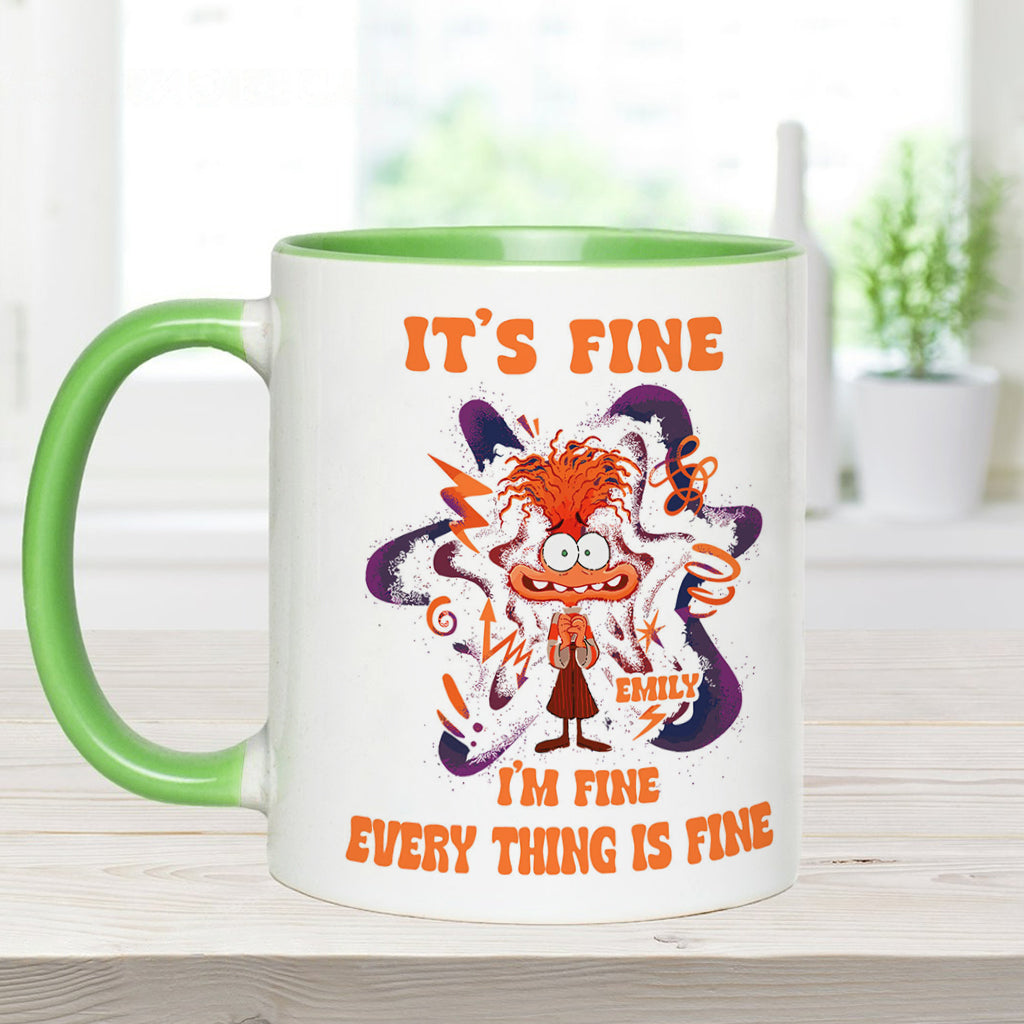 Personalized Accent Mug Cute Anxiety Design Gift for Graduation Accent Mug GradoCreations