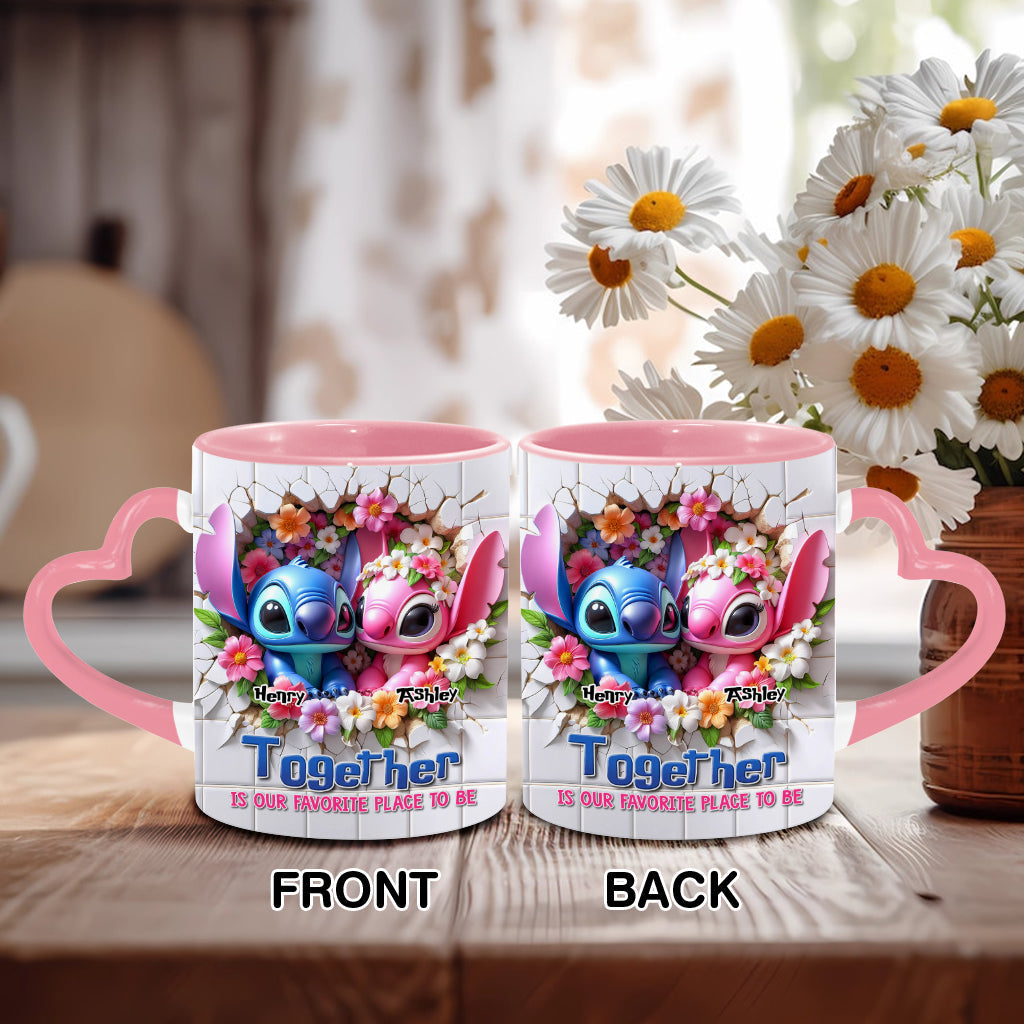 Personalized Heart Handle Mug Custom Names Couples Gift Heart Handle Mug GradoCreations
